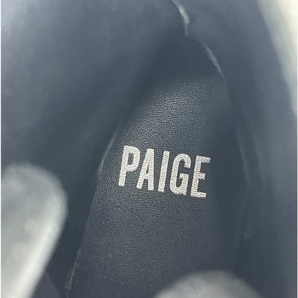 Paige Marline Black Leather Combat Boots Size 6 - Picture 7 of 8